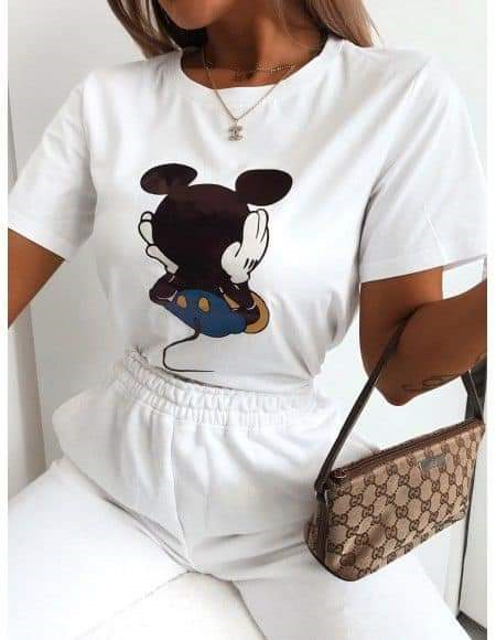 Women's T-Shirt Mickey by ToroModa  https://www.toromoda.com/products/women-s-tshirt-mickey  Women's T-shirt with round neckline and free cut. Combines well with elegant, sporty-elegant and casual wear. The t-shirts falls freely on the body.