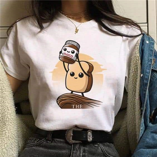 Women's T-Shirt Love Choco ToroModa  https://www.toromoda.com/products/women-s-tshirt-choco  Women's T-shirt with round neckline and free cut. Combines well with elegant, sporty-elegant and casual wear. The t-shirts falls freely on the body.
