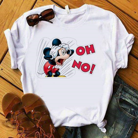 Women's T-Shirt Mickey Oh no by ToroModa  https://www.toromoda.com/products/women-s-tshirt-mickey-oh-no  Women's T-shirt with round neckline and free cut. Combines well with elegant, sporty-elegant and casual wear. The t-shirts falls freely on the body.
