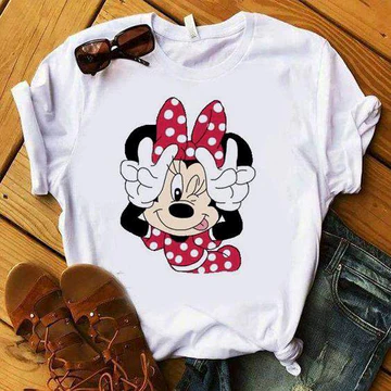 Women's T-Shirt Minnie Mouse by ToroModa  https://www.toromoda.com/products/women-s-tshirt-minnie-mouse  Women's T-shirt with round neckline and free cut. Combines well with elegant, sporty-elegant and casual wear. The t-shirts falls freely on the body.