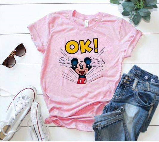 Women's T-Shirt Mickey OK by ToroModa  https://www.toromoda.com/products/women-s-tshirt-mickey-ok  Women's T-shirt with round neckline and free cut. Combines well with elegant, sporty-elegant and casual wear. The t-shirts falls freely on the body.