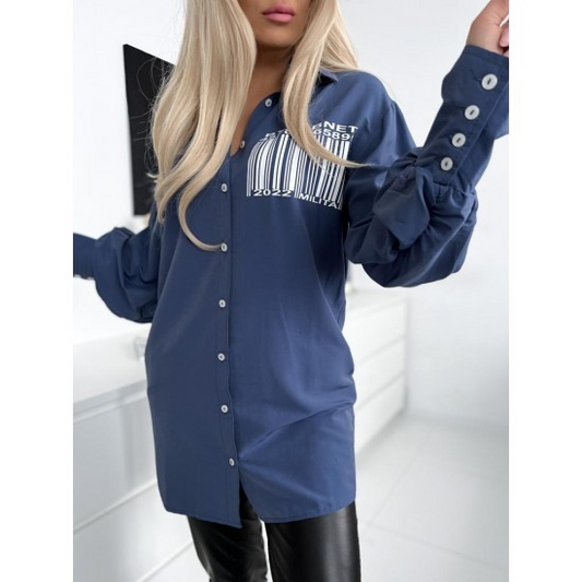 Women's Puff Sleeve Shirt in Blue  https://www.toromoda.com/products/womens-puff-sleeve-shirt-in-blue  A beautiful shirt pattern with an interesting asymmetric fastening, cut pattern, cuff and sleeve button. Material: cotton