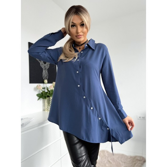 Аsymmetric women's shirt Midnight  https://www.toromoda.com/products/аsymmetric-womens-shirt-midnight  A beautiful shirt pattern with an interesting asymmetric fastening, cut pattern, cuff and sleeve button. Material: cotton
