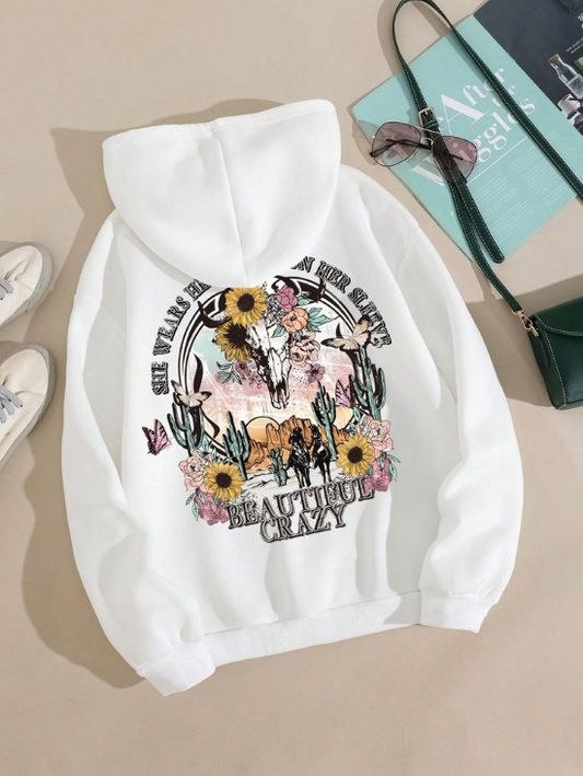 Women's Hoodie Crazy West - ToroModa  https://www.toromoda.com/products/womens-hoodie-crazy-west  The hoodie have light cotton wool on the inside. The hoodie are extremely soft and provide maximum comfort and warmth during winter days.