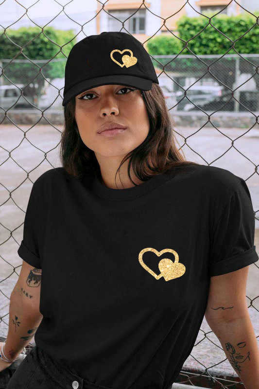 Womens Gold Heart t-shirt by ToroModa  https://www.toromoda.com/products/women-s-tshirt-gold-heart  Women's T-shirt with round neckline and free cut. The material of the T-shirt is extremely soft and provides maximum comfort during the summer days.