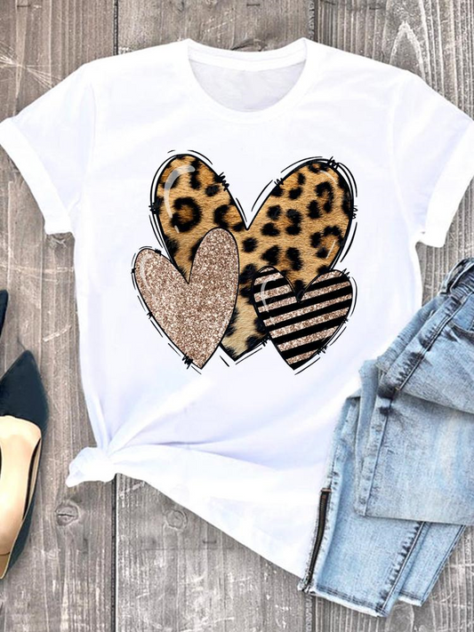 Women's T-Shirt Wild Heart by ToroModa  https://www.toromoda.com/products/women-s-tshirt-wild-heart  Women's T-shirt with round neckline and free cut. Combines well with elegant, sporty-elegant and casual wear. The t-shirts falls freely on the body.