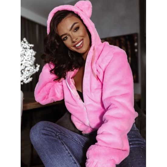 Teddy Bear Jacket in Pink by ToroModa  https://www.toromoda.com/products/women-s-teddy-bear-jacket-in-pink  A great fluffy jacket with a hood and catchy ears. Zip fastening, lined.Outer: PolyesterLining: PolyesterOrigin: ToroModa Bulgaria