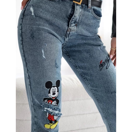 Blaue Denim-Jeans Mickey