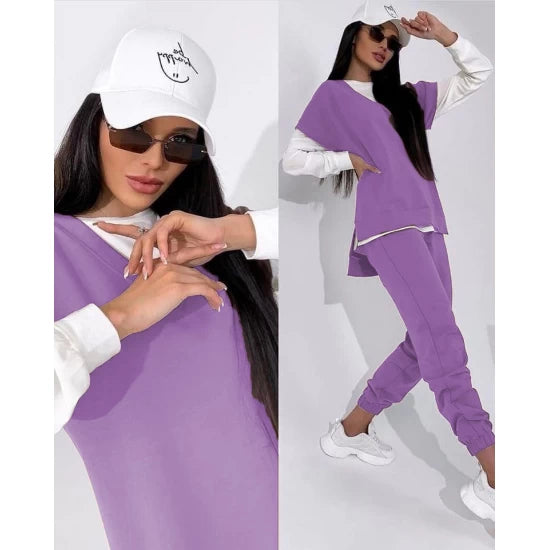 Women's three-piece set Anelia By ToroModa  https://www.toromoda.com/products/womens-three-piece-set-anelia  Amazing set of white blouse, sweatpants with elastic waist and cuffs and two active pockets and a beautiful sleeveless vest blouse with large side slits.