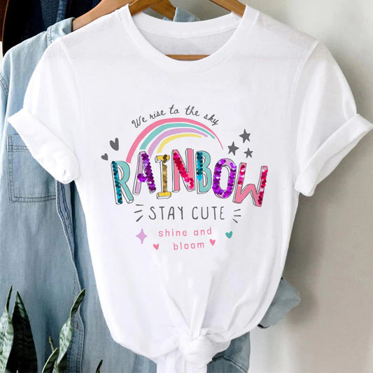 Women's T-Shirt Rainbow by ToroModa  https://www.toromoda.com/products/women-s-t-shirt-rainbow  Women's T-shirt with round neckline and free cut. Combines well with elegant, sporty-elegant and casual wear. The t-shirts falls freely on the body.