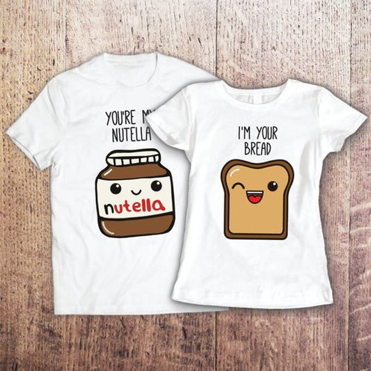T-shirts for couplesI You’re My Nutella  https://www.toromoda.com/products/t-shirts-for-couplesi-you-re-my-nutella  T-shirts with a round neckline and a loose fit. The material of the t-shirts is extremely soft and provides maximum comfort during summer days. 100% cotton