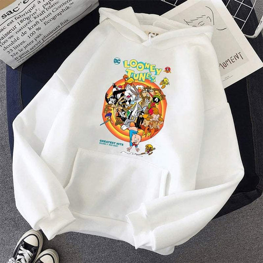 Women's Hoodie Looney Tunes.  https://www.toromoda.com/products/looney-tunes  The hoodie have light cotton wool on the inside.The hoodie are extremely soft and provide maximum comfort and warmth during winter days.They are made of 100%.