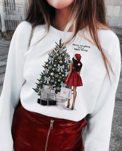 Women's blouse Christmas tree dtg  https://www.toromoda.com/products/womens-blouse-christmas-tree-dtg  Modern women's blouse with printBlouse with round neckline and free cut. The fabric of the blouse is extremely soft and pleasant.