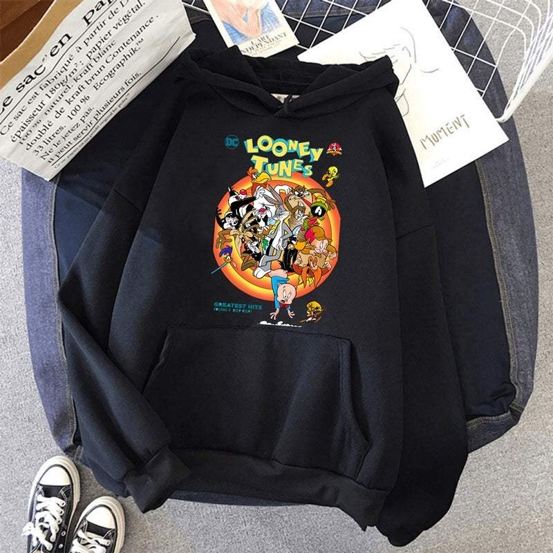Women's Hoodie Looney Tunes.  https://www.toromoda.com/products/looney-tunes  The hoodie have light cotton wool on the inside.The hoodie are extremely soft and provide maximum comfort and warmth during winter days.They are made of 100%.