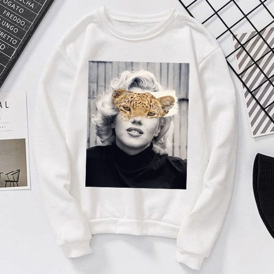 Women`s blouses Marilyn Monroe Tiger  https://www.toromoda.com/products/womens-blouses-marilyn-monroe-tiger  Modern women's blouse with print. The BLOUSE is with a round neckline and a loose fit. The fabric of the blouse is extremely soft and provides maximum comfort..