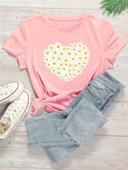 Cute daisy heart