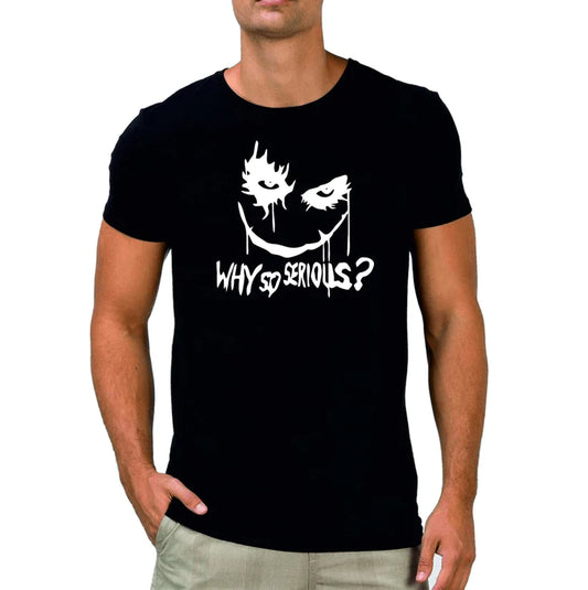 Men's T-Shirt Why so serious - ToroModa  https://www.toromoda.com/products/mens-t-shirt-why-so-serious  Men's t-shirt with a round neckline and a loose fit. The material of the T-shirt is extremely soft and provides maximum comfort during summer days.100% cotton