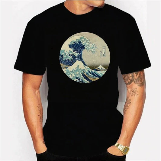 Men's T-Shirt Sea Wave circle - ToroModa  https://www.toromoda.com/products/mens-t-shirt-sea-wave-circle  Men's t-shirt with a round neckline and a loose fit. The material of the T-shirt is extremely soft and provides maximum comfort during summer days.100% cotton