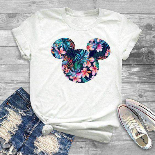 Mickey Flowers 2021 DTG  https://www.toromoda.com/products/t-shirt-mickey-flowers-2021  Women's T-shirt with round neckline and free cut. The material of the T-shirt is extremely soft and provides maximum comfort during the summer days. Combines well with elegant, sporty-elegant and casual wear. The t-shirts falls freely on the body.The T-shirt is made of 100% cottonRecommended washing temperature 30 °
