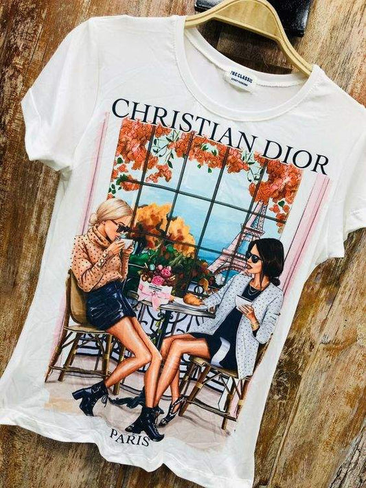Women's T-shirt CD Paris Girls - ToroModa  https://www.toromoda.com/products/womens-t-shirt-cd-paris-girls  Women's T-shirt with round neckline and free cut. The material of the T-shirt is extremely soft and provides maximum comfort during the summer days. Combines...
