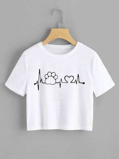 Women's Crop Top Pulse heart Paw - ToroModa  https://www.toromoda.com/products/crop-top-pulse-heart-paw  Crop Top t-shirt with a round neckline and a loose fit. The material of the t-shirts is extremely soft and provides maximum comfort during summer days.