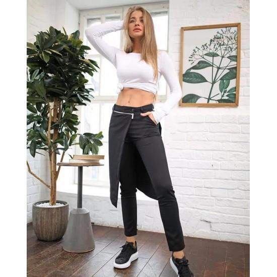 Pants with a side skirt  https://www.toromoda.com/products/pants-with-a-side-skirt  Elegant and very comfortable pants with zip and a side skirt&nbsp; Fabric: cotton Origin: Bulgaria EU. For a complete look, combine with (jacket with bare back) &nbsp;