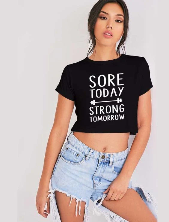 Crop Top SORE TODAY - ToroModa  https://www.toromoda.com/products/crop-top-sore-today  Crop Top t-shirt with a round neckline and a loose fit. The material of the t-shirts is extremely soft and provides maximum comfort during summer days.