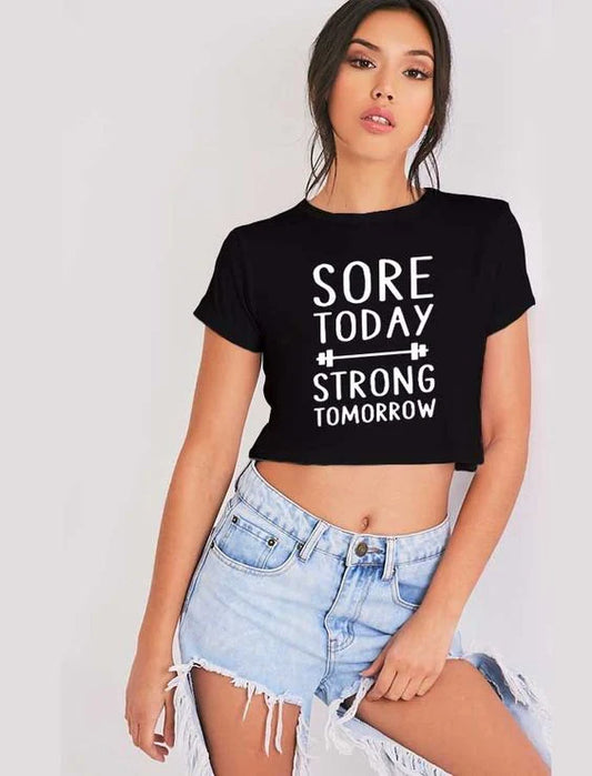 Crop Top SORE TODAY - ToroModa  https://www.toromoda.com/products/crop-top-sore-today  Crop Top t-shirt with a round neckline and a loose fit. The material of the t-shirts is extremely soft and provides maximum comfort during summer days.