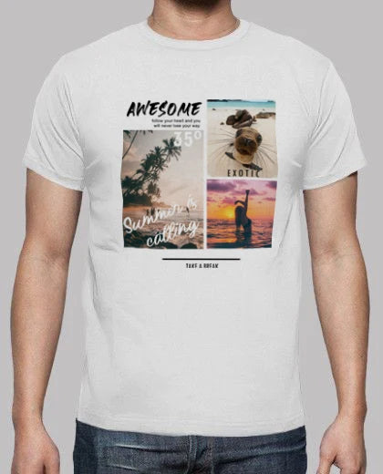 Men's T-Shirt Awesome Summer Calling  https://www.toromoda.com/products/mens-t-shirt-awesome-summer-calling  Men's t-shirt with a round neckline and a loose fit. The material of the T-shirt is extremely soft and provides maximum comfort during summer days.100% cotton