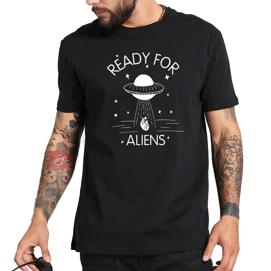 Men's T-Shirt Ready for aliens - ToroModa  https://www.toromoda.com/products/mens-t-shirt-ready-for-aliens  Men's t-shirt with a round neckline and a loose fit. The material of the T-shirt is extremely soft and provides maximum comfort during summer days.100% cotton