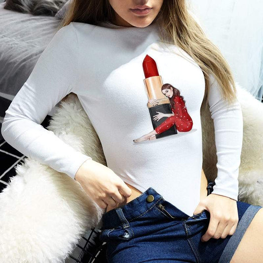 Women's bodysuit Lipstick body - ToroModa  https://www.toromoda.com/products/womens-bodysuit-lipstick-body  Warm and comfortable Round Collar Long Sleeve women's bodysuit - long-sleeved bikini. Made of high quality 92% combed cotton and 8% lycra...