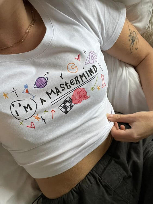 Women's Crop Top Mastermind - ToroModa  https://www.toromoda.com/products/crop-top-mastermind  Crop Top t-shirt with a round neckline and a loose fit. The material of the t-shirts is extremely soft and provides maximum comfort during summer days.