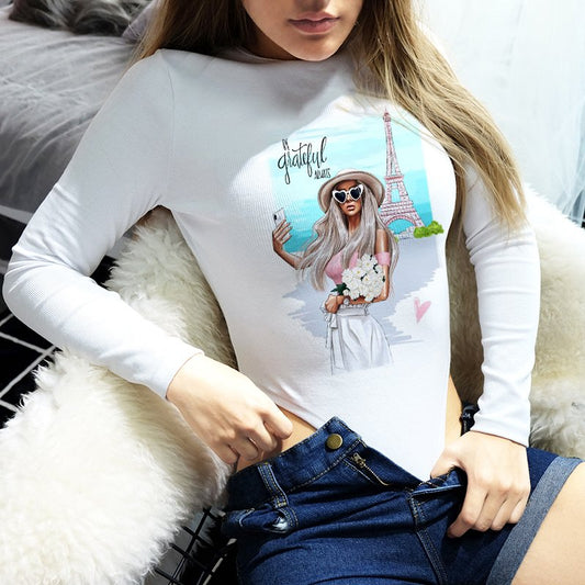Women's bodysuit Be Greatful- ToroModa  https://www.toromoda.com/products/womens-bodysuit-be-greatful  Warm and comfortable Round Collar Long Sleeve women's bodysuit - long-sleeved bikini. Made of high quality 92% combed cotton and 8% lycra...