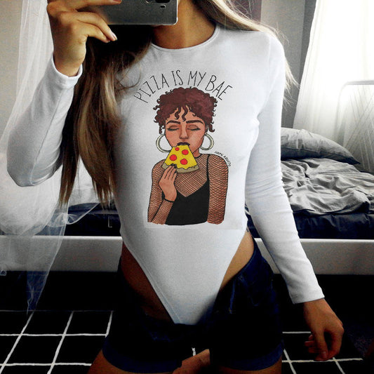 Women's bodysuit Pizza is my bae - ToroModa  https://www.toromoda.com/products/womens-bodysuit-pizza-is-my-bae  Warm and comfortable Round Collar Long Sleeve women's bodysuit - long-sleeved bikini. Made of high quality 92% combed cotton and 8% lycra...