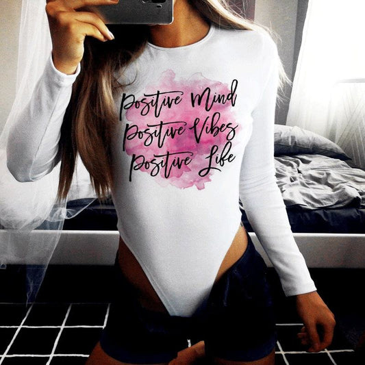 Women's bodysuit Positive Minds - Toromoda  https://www.toromoda.com/products/womens-bodysuit-positive-minds  Warm and comfortable Round Collar Long Sleeve women's bodysuit - long-sleeved bikini. Made of high quality 92% combed cotton and 8% lycra...