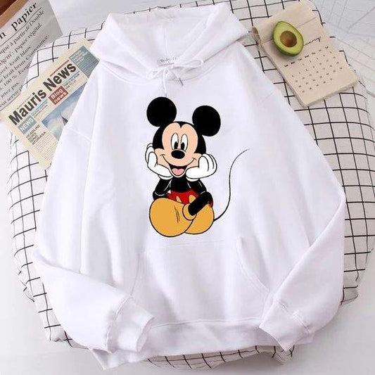 Women's Hoodie Sitting Mickey.  https://www.toromoda.com/products/womens-hoodie-sitting-mickey  The hoodie have light cotton wool on the inside.The hoodie are extremely soft and provide maximum comfort and warmth during winter days.They are made of 100%.