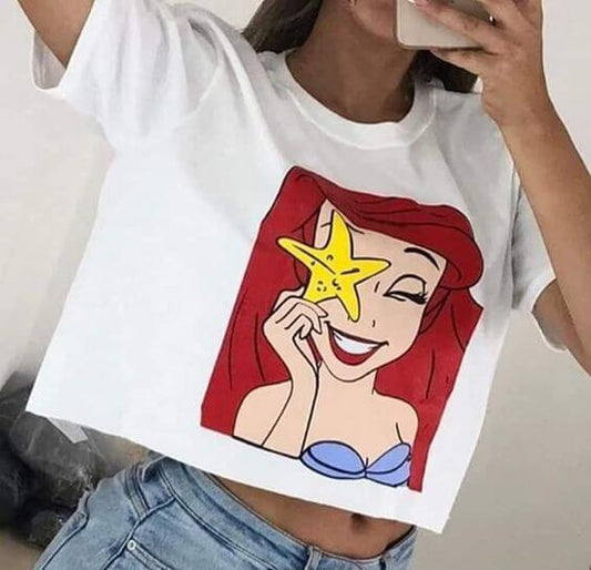 Women's Crop Top Ariel Star - ToroModa  https://www.toromoda.com/products/crop-top-ariel-star  Crop Top t-shirt with a round neckline and a loose fit. The material of the t-shirts is extremely soft and provides maximum comfort during summer days.