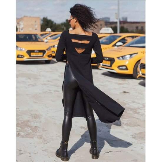 Woman's Long dress with zips in black  https://www.toromoda.com/products/womans-long-dress-with-zips-black  Long Tunic Dress with open Sides Zips in black. Comfortable everyday dress Fabric: cotton and elastane Origin: Bulgaria.