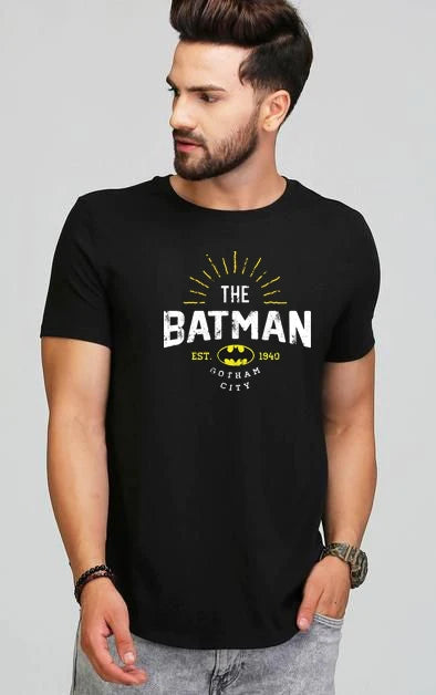 Men's T-Shirt The Batman - ToroModa.  https://www.toromoda.com/products/mens-t-shirt-the-batman  Men's t-shirt with a round neckline and a loose fit. The material of the T-shirt is extremely soft and provides maximum comfort during summer days.100% cotton