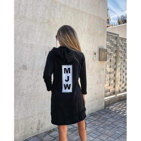 MJW Hoodie  https://www.toromoda.com/products/mjw-hoodie-oversized  Sweatshirt with a spectacular print on the back. Asymmetrical model with extended back, zip fastening, hood with ties.Fabric: three-pointed cotton wool. Wash and dry on low .